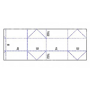 Коробка FEFCO 0226 4-х клапанная с неразрезными клапанами сверху