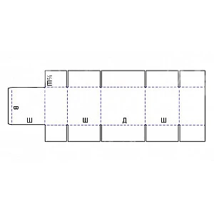 Коробка FEFCO 0228 4-х клапанная с внутренней перегородкой