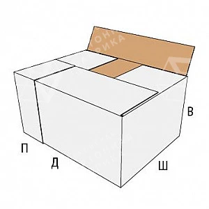 Коробка FEFCO 0230 4-х клапанная в сборке со склейкой по длинной стороне
