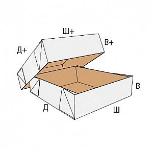 Коробка FEFCO 0308 - телескопическая со склейкой клапанов с внешней стороны