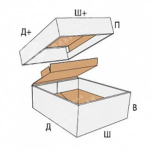 Коробка FEFCO 0322 - телескопическая со складными корпусом и крышкой
