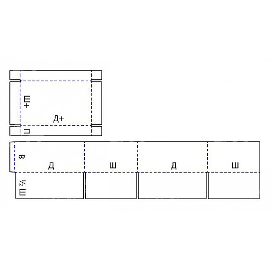 Коробка FEFCO 0312 - телескопическая с четырехклапанным корпусом и крышкой
