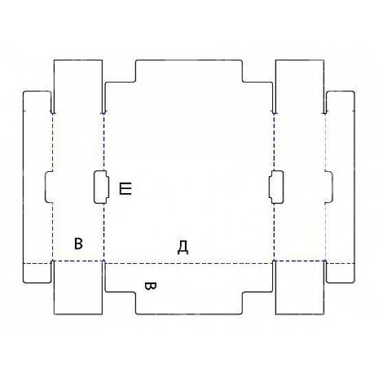 Коробка FEFCO 0436 - самосборная в виде лотка с частичным перекрытием на крышке