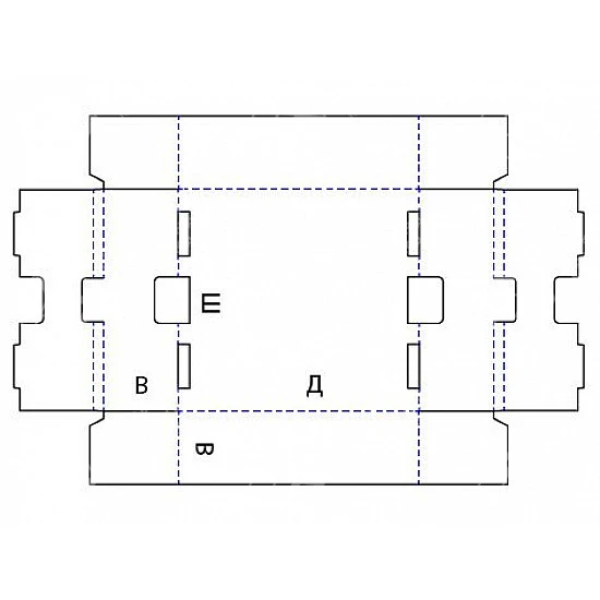 Коробка FEFCO 0435 - самосборная в виде лотка для штабелирования