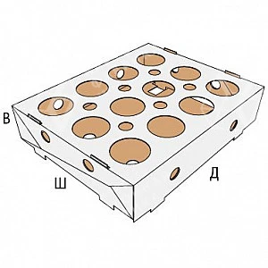 Коробка FEFCO 0751 - клееная, сборная, с отверстиями
