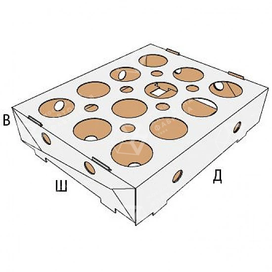 Коробка FEFCO 0751 - клееная, сборная, с отверстиями