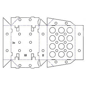 Коробка FEFCO 0751 - клееная, сборная, с отверстиями