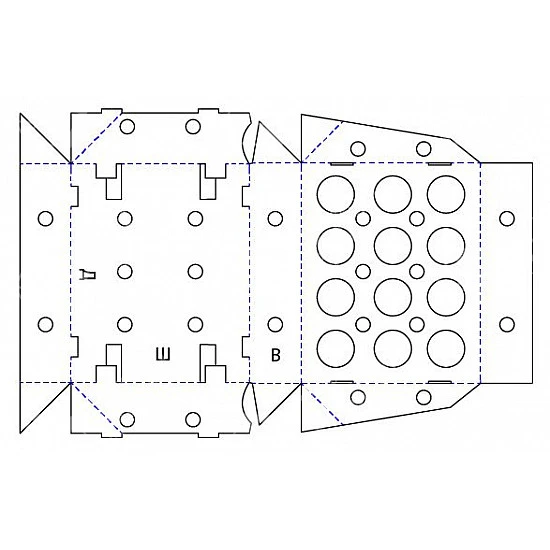 Коробка FEFCO 0751 - клееная, сборная, с отверстиями